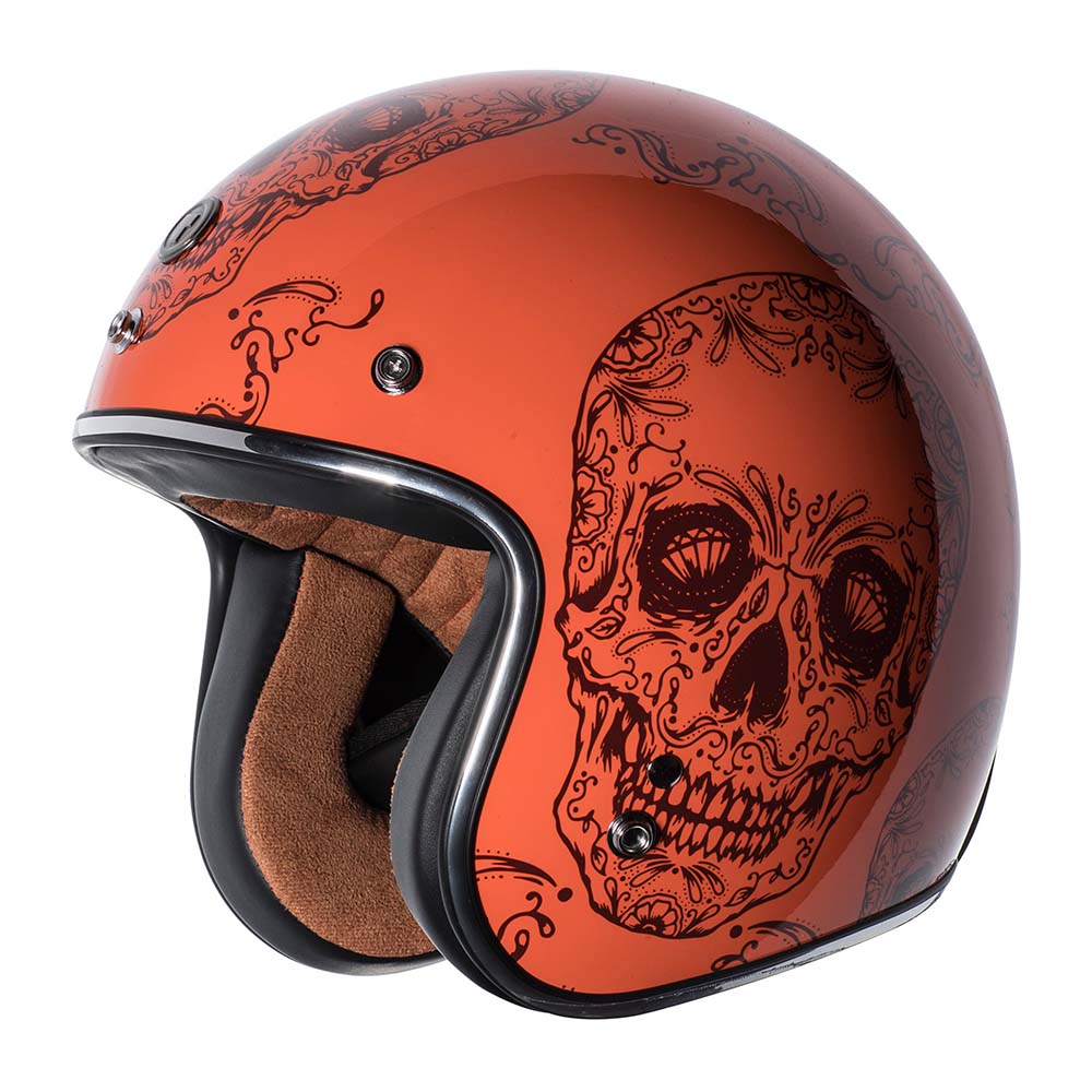 Open Face Retro Helmet, Red