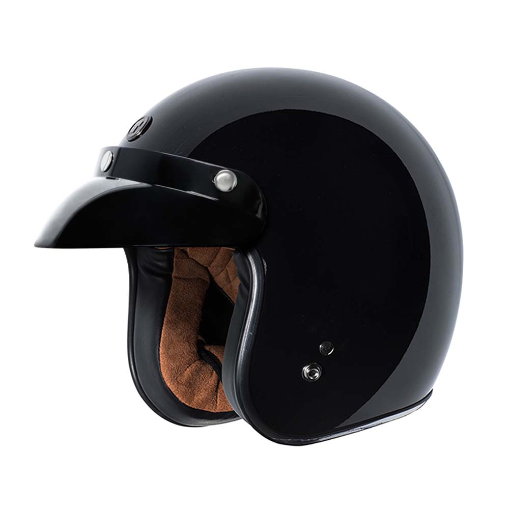 TORC T-3 Full Face Retro Moto Helmet Gloss Black