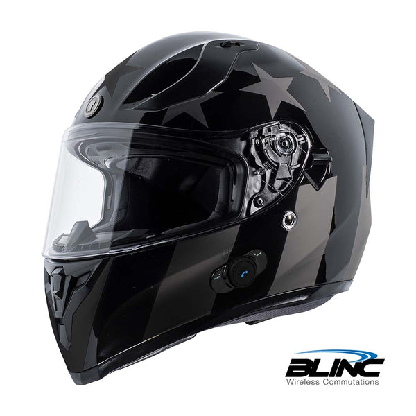 TORC T-15 Full Face Street Motorcycle Helmet with Bluetooth Midnight Rider