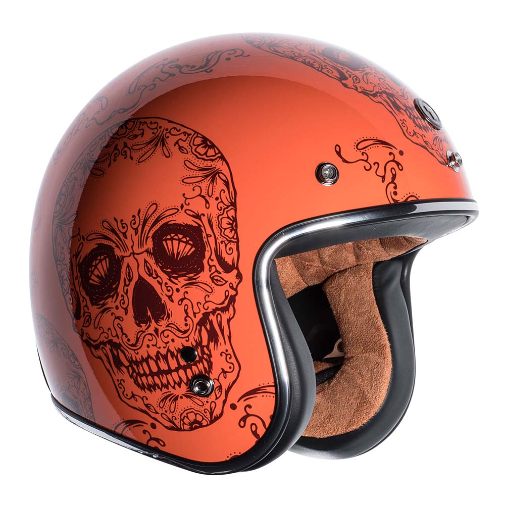 Open Face Retro Helmet, Red